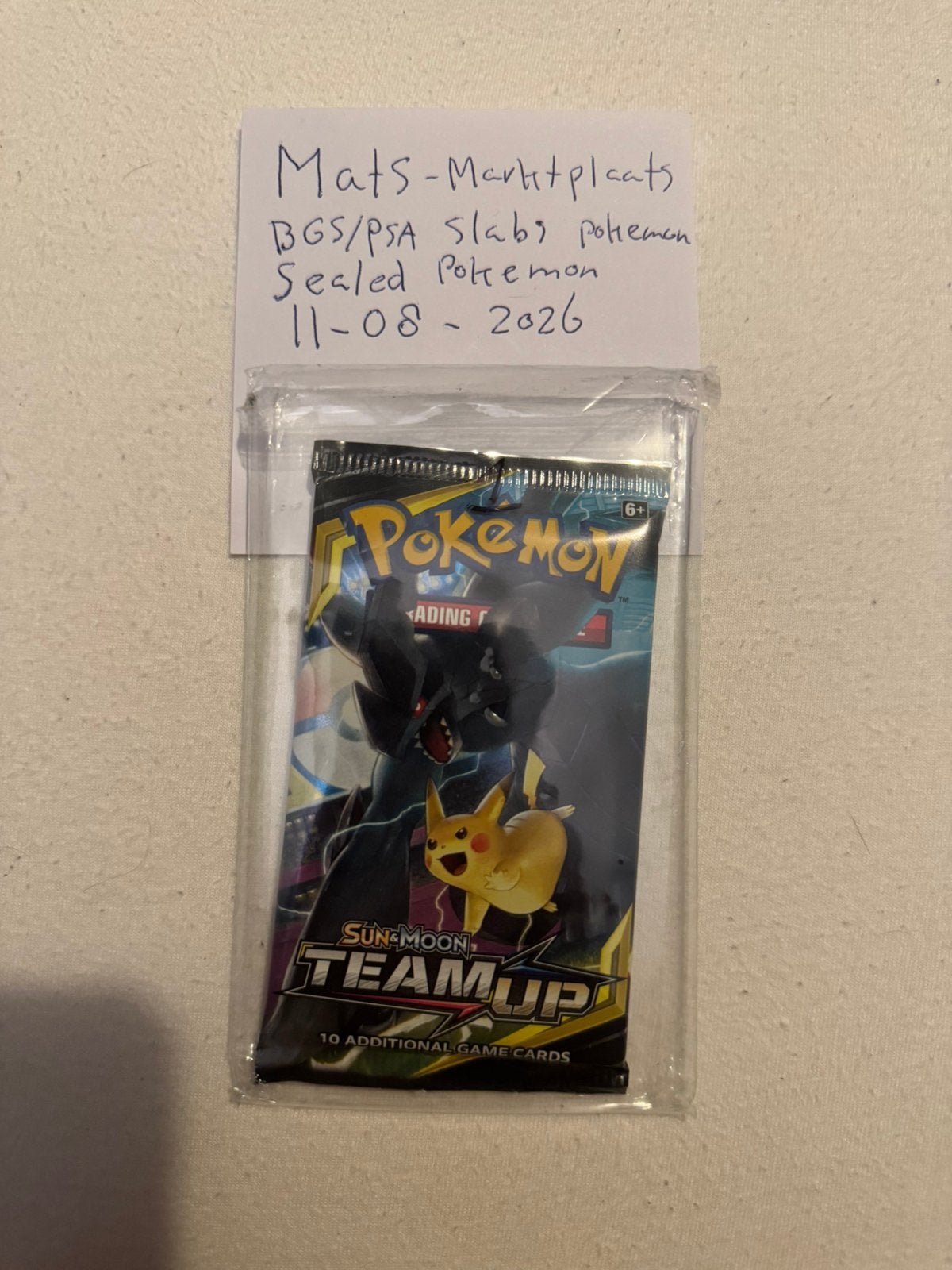 Pokemon Team Up Booster Pack Sealed Single Pack Blister, Ophalen of Verzenden, Zo goed als nieuw, Booster, Foil