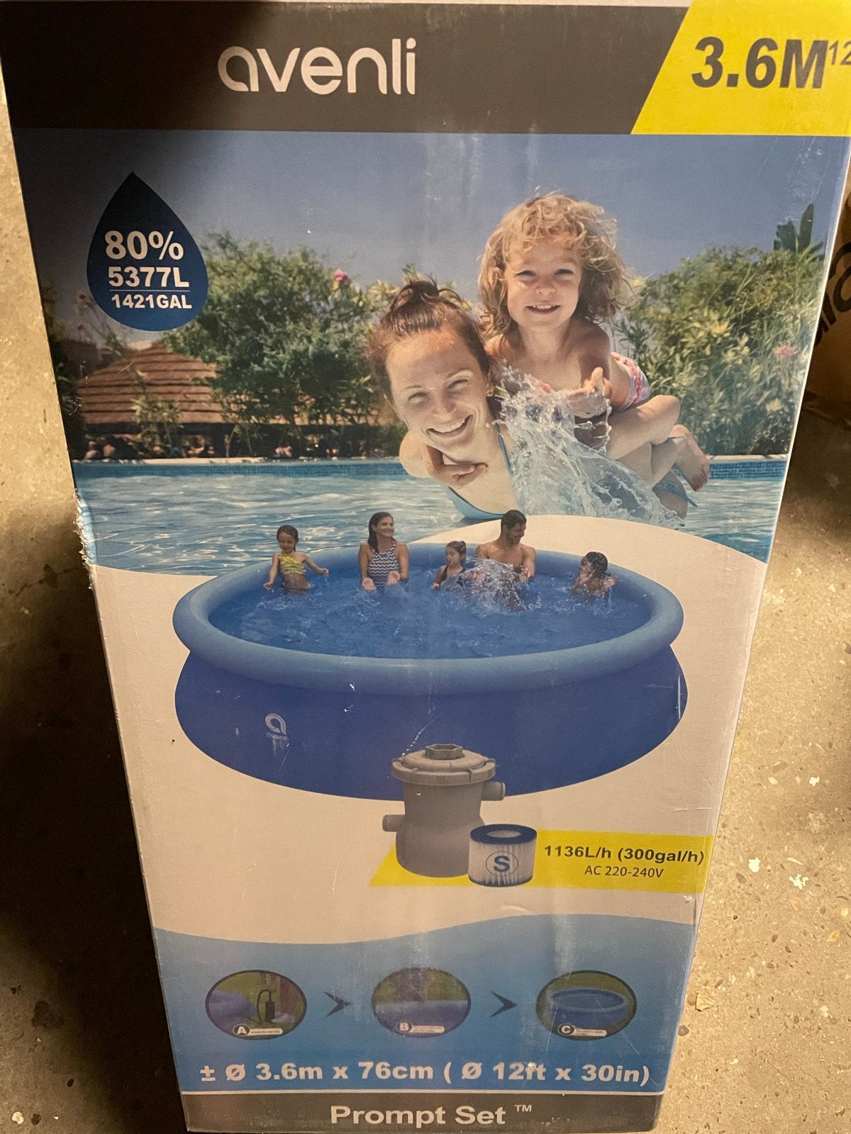 Avenli zwembad 3,6m nieuw in doos met filterpomp, Tuin en Terras, 80 tot 120 cm, Rond, Ophalen of Verzenden, Opzetzwembad