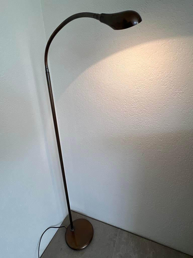 Stijlvolle Bronskleurige LED-Leeslamp - Flexibel & Modern, Ophalen, Zo goed als nieuw, Metaal, 100 tot 150 cm