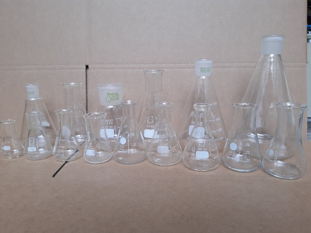laboratorium glaswerk erlenmeyer flask Schott Duran korting, Ophalen, Gebruikt