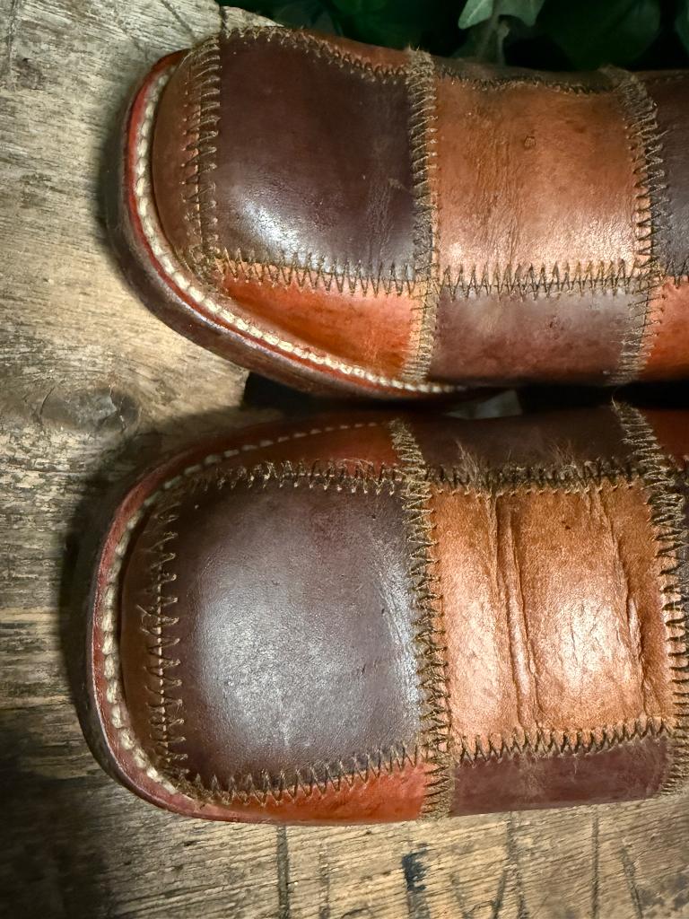 prachtige zeldzame vintage patchwork sendra laarzen maat 39, Bruin, Ophalen of Verzenden, Zo goed als nieuw, Sendra