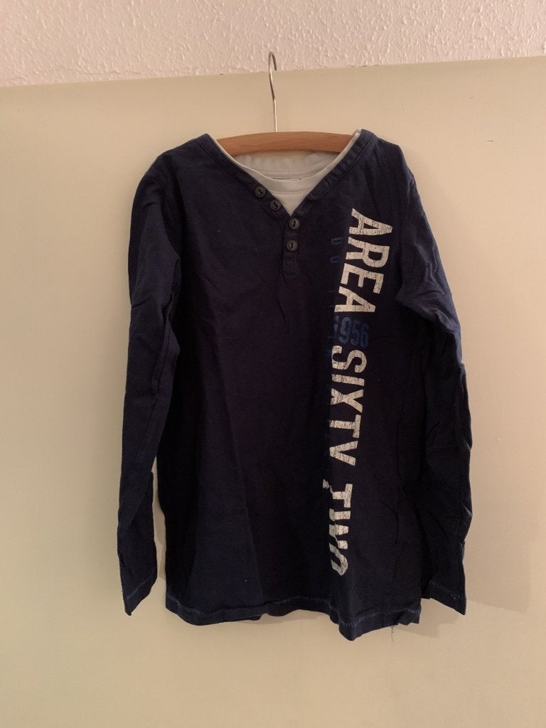 Blauwe shirt van Chapter Young. Maat 134, Chapter Young, Ophalen of Verzenden, Zo goed als nieuw, Shirt of Longsleeve