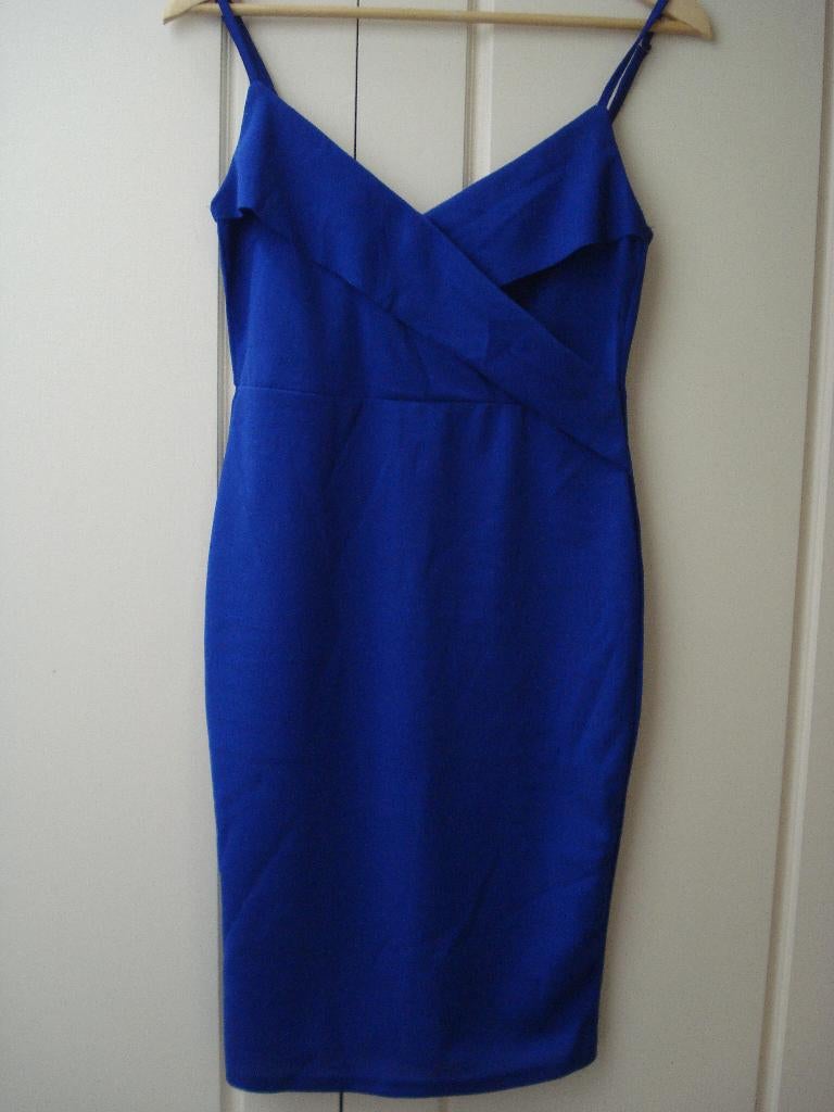 (gala)jurk maat M kobaltblauw stretchstof, rits achter, Maat 38/40 (M), Galajurk, Blauw, Ophalen of Verzenden