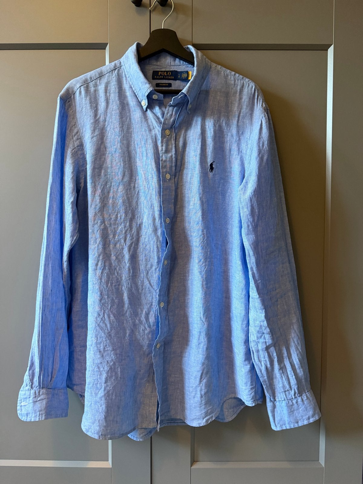 Polo Ralph Lauren Linnen Overhemd - Maat L, Kleding | Heren, Overhemden, Nieuw, Halswijdte 41/42 (L), Blauw, Ophalen of Verzenden