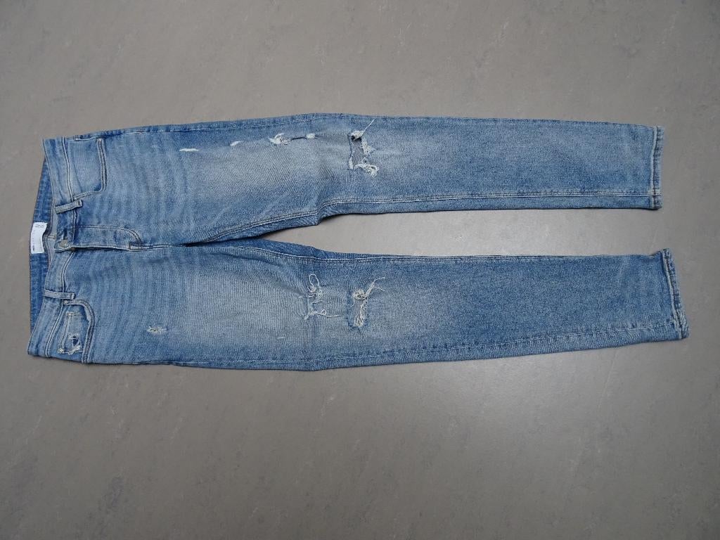 ASOS DESIGN maat W30/L34, destroyed jeans/broek., Blauw, W32 (confectie 46) of kleiner, Ophalen of Verzenden, Zo goed als nieuw