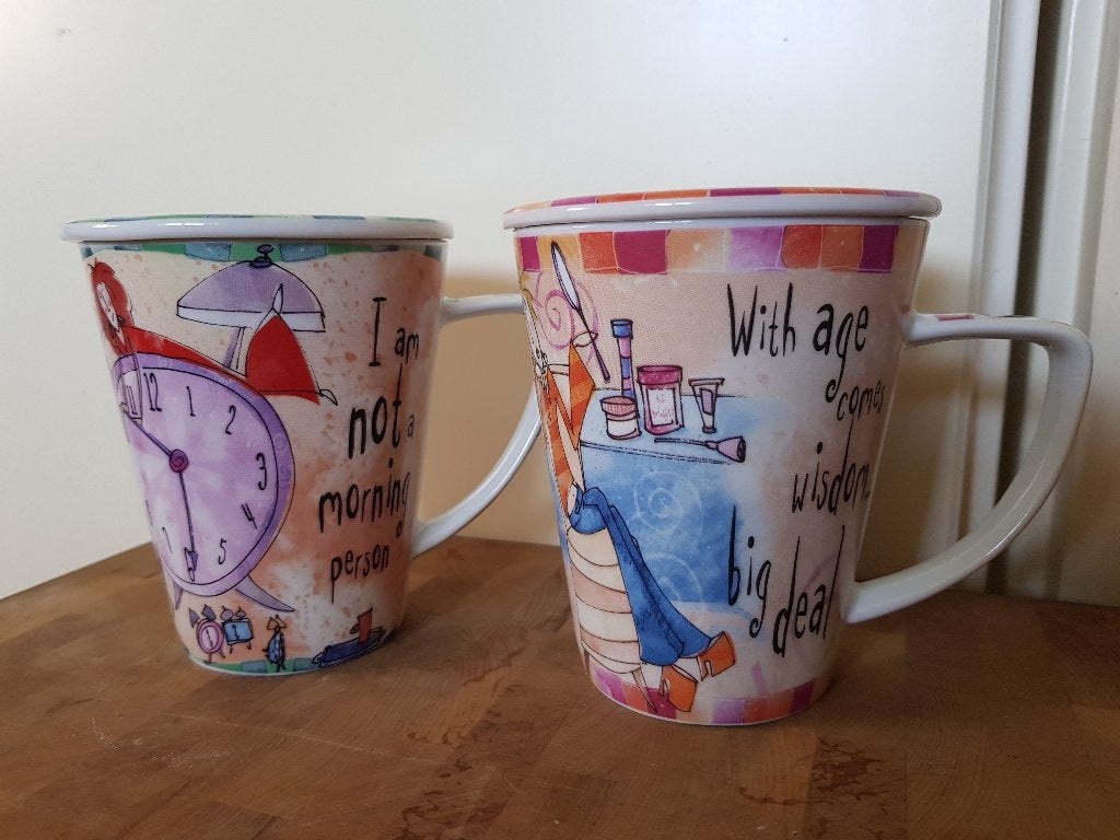 Born to Shop 2 bekers met deksel, Nieuw, Ophalen of Verzenden, Overige stijlen, Kop(pen) en/of Schotel(s)