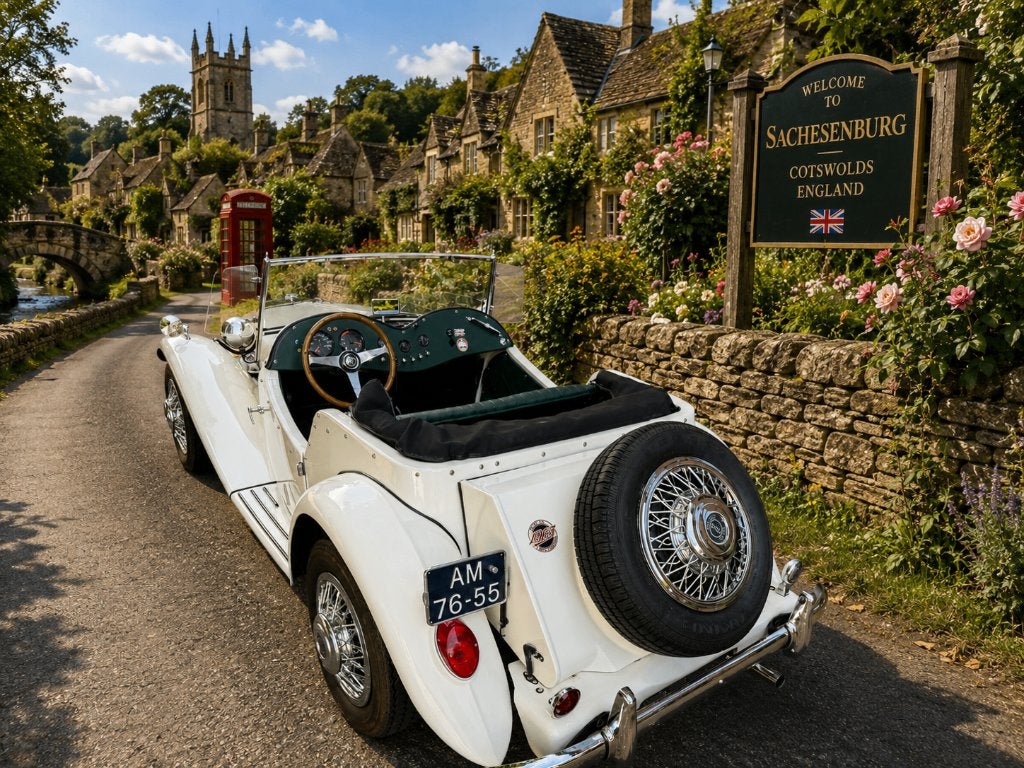 Prachtige Daytona MiGi Cabrio( MG TD )Bj 1965 Belastingvrij, Auto's, Overige merken, Achterwielaandrijving, Cabriolet, Beige