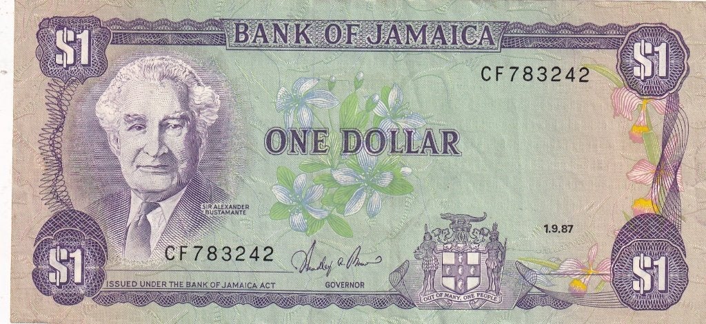 Jamaica 1 dollar 1-9-1987, Postzegels en Munten, Bankbiljetten | Amerika, Verzenden, Midden-Amerika, Los biljet