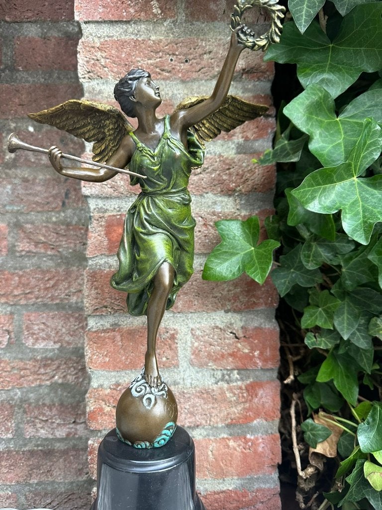 bronzen vrouw godin van overwinning Nike, Ophalen of Verzenden