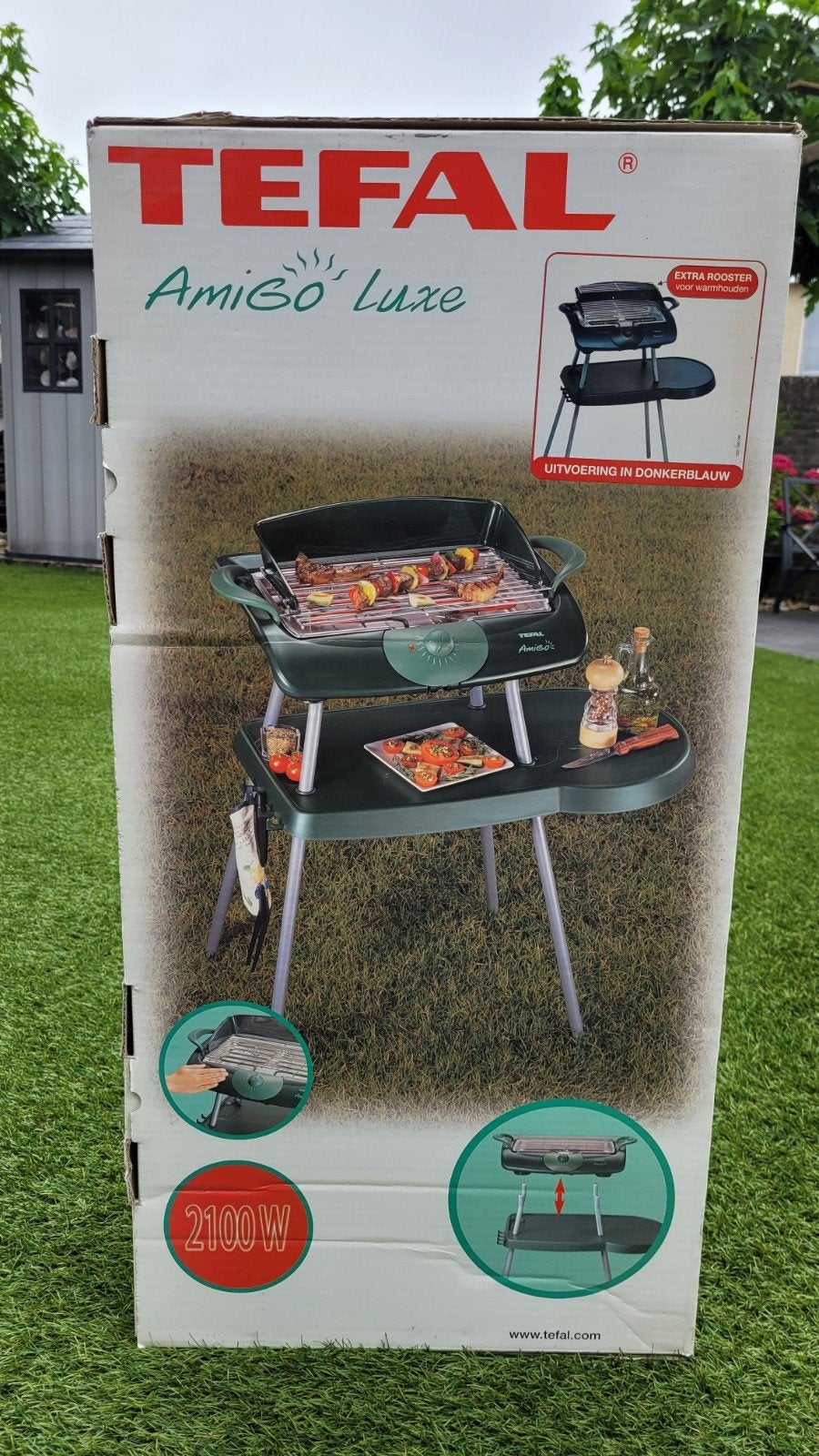 Elektrische barbecue 2100 W, één keer gebruikt., Tuin en Terras, Elektrische barbecues, Ophalen of Verzenden, Gebruikt, Tefal