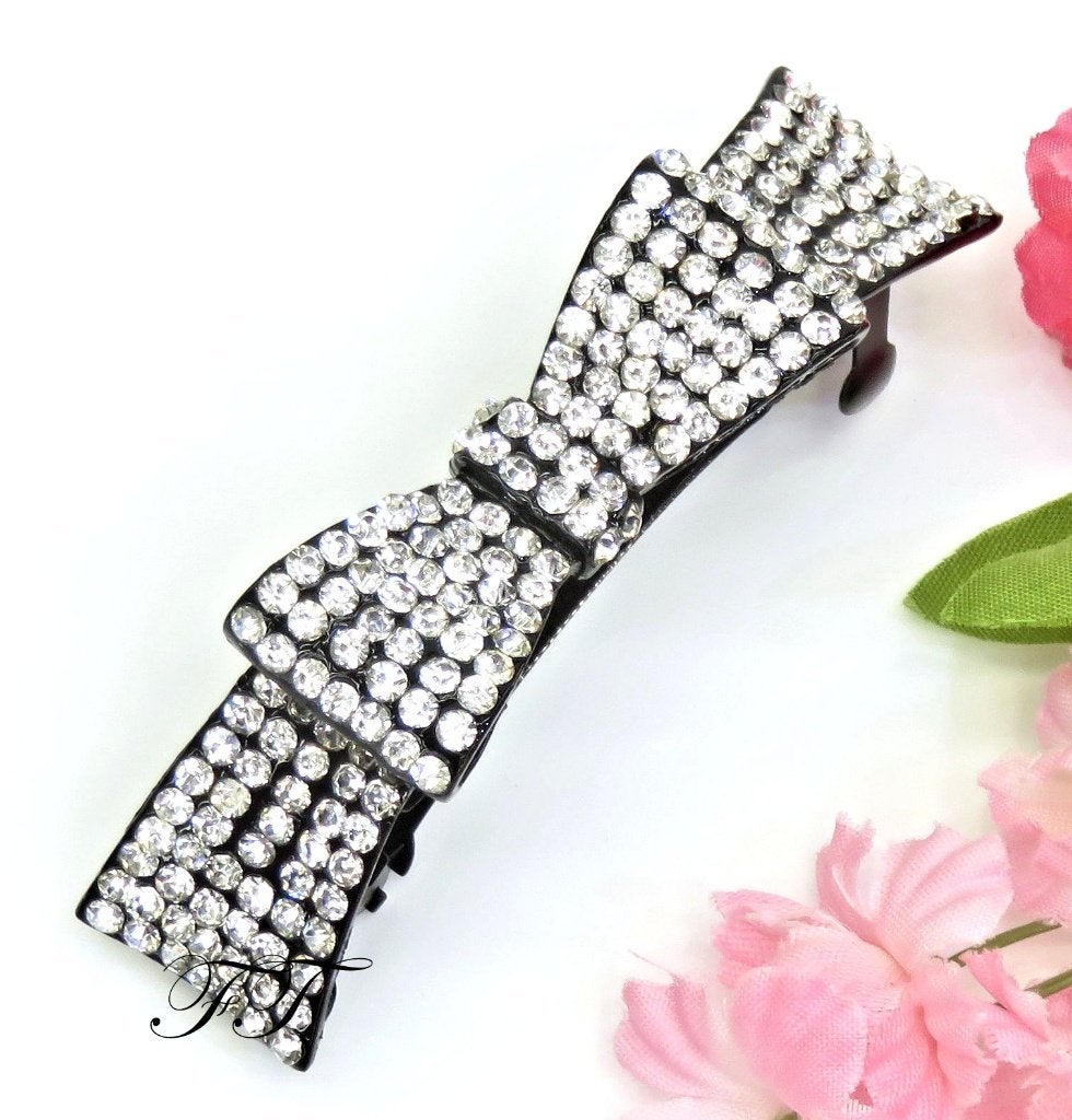 Haarclip met strass strik - Elegant en sprankelend, Ophalen of Verzenden, Nieuw