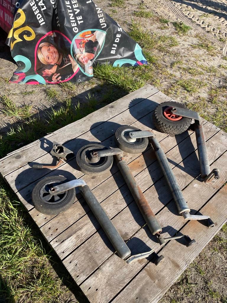 Steunwielen voor trailer - Diverse maten, Ophalen, Gebruikt