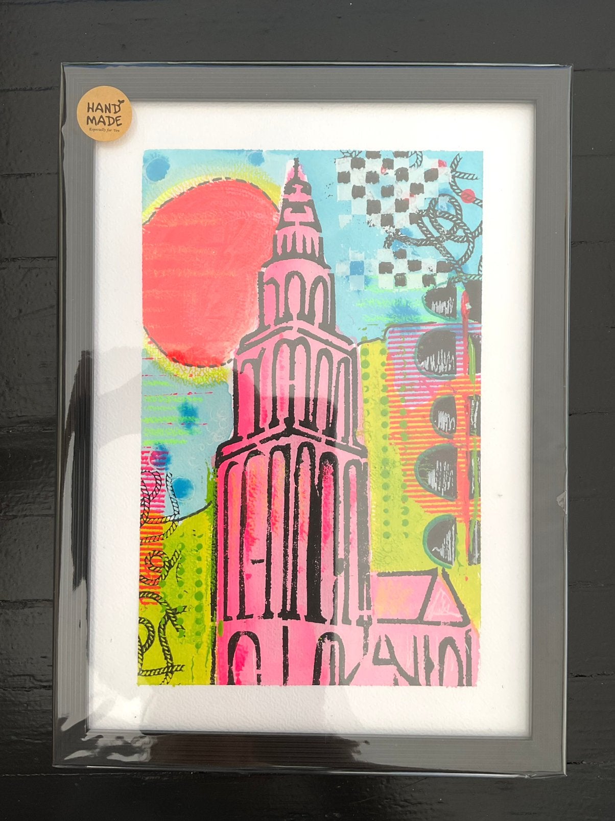 Uniek schilderijtje martinitoren, Ophalen of Verzenden, Minder dan 50 cm, Schilderij
