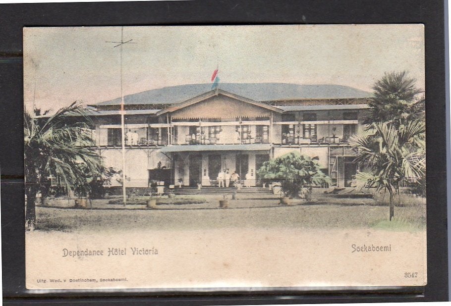 Ned Indië Hotel Victoria SOEKABOEMI Scarce card 1905, Ophalen of Verzenden, Voor 1920, Buiten Europa