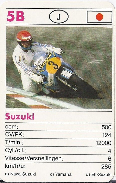 Kw1821 -- 5b motorkaartje suzuki, Ophalen of Verzenden, Zo goed als nieuw, Motoren