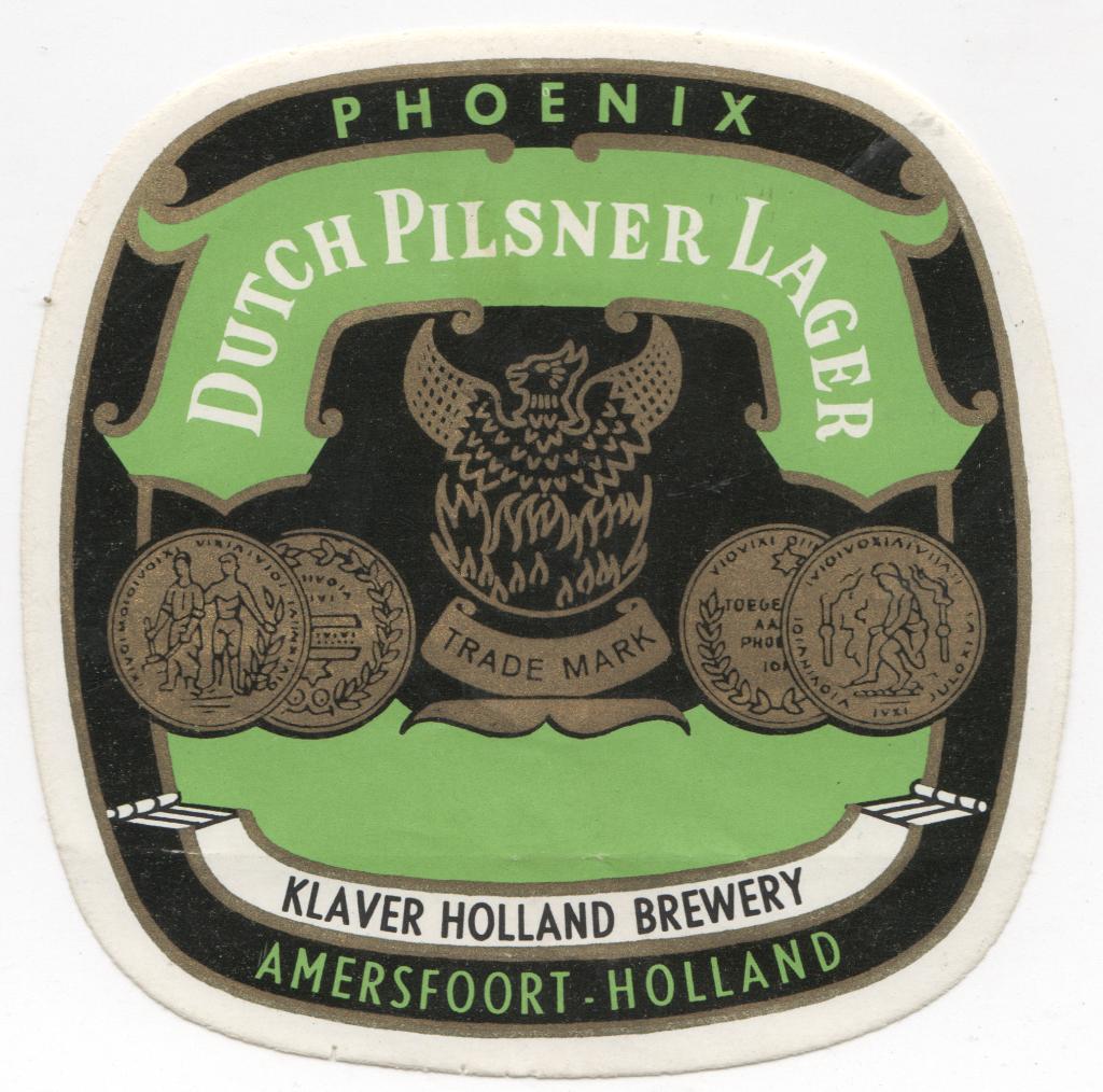 PHOENIX - bieretiket Dutch pilsener - nummer 28584, Verzamelen, Biermerken, Ophalen of Verzenden, Nieuw, Overige typen, Overige merken