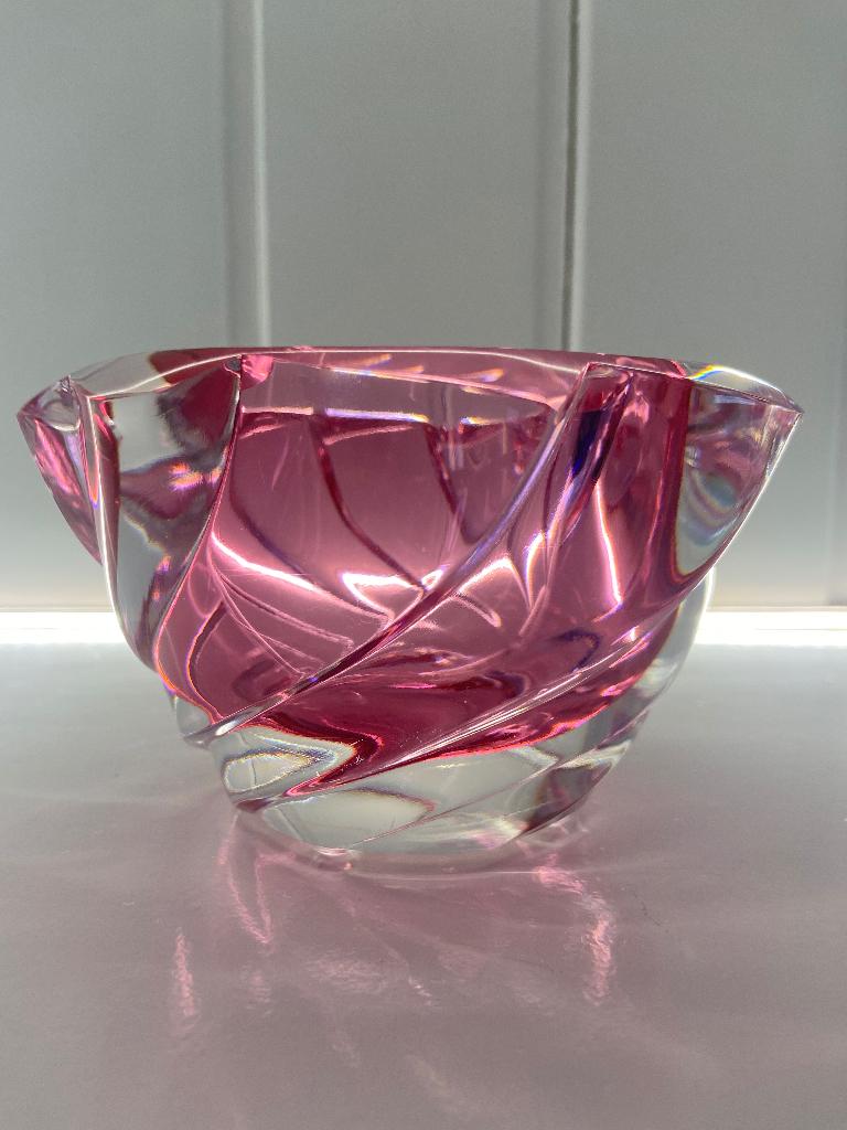 Zeer mooie asbak “Swirl” roze Val Saint Lambert !, Antiek en Kunst, Verzenden