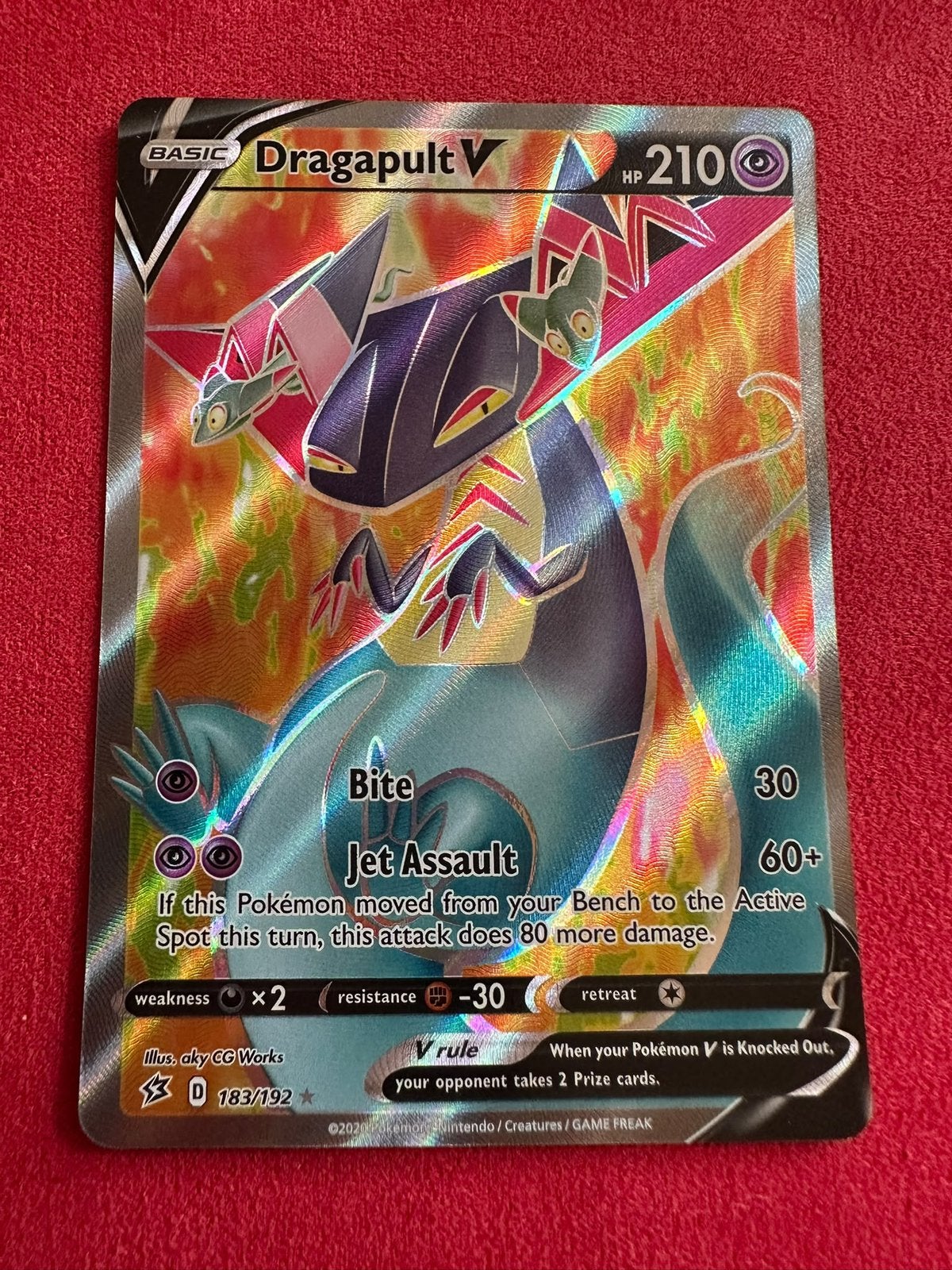 Dragapult V 183/192 Rebel Clash Full art, Ophalen of Verzenden, Nieuw, Losse kaart, Foil