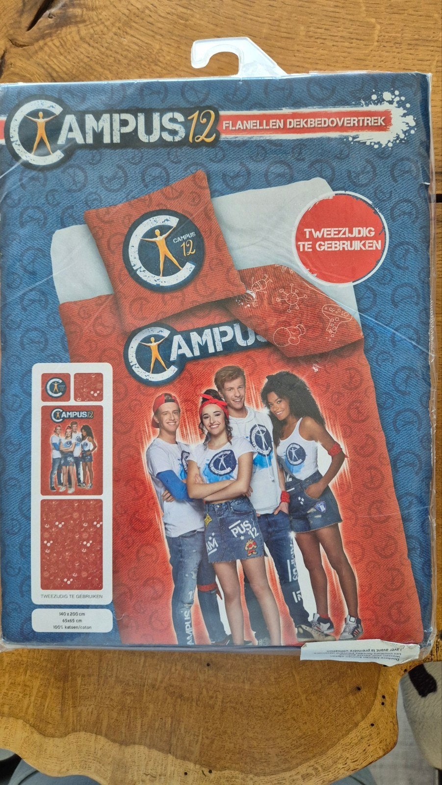 Campus 12 Flannellen Dekbedovertrek - Tweezijdig, Eenpersoons, Meerkleurig, Dekbedovertrek, Katoen