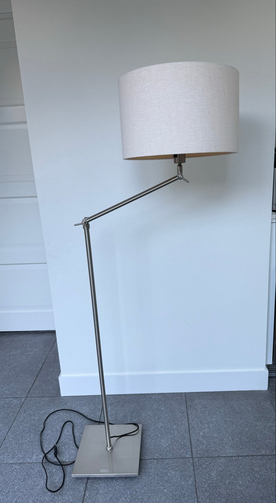 IT'S ABOUT RoMi Vloerlamp met verstelbare arm en linnen kap, Huis en Inrichting, Ophalen, E27 (groot), Zo goed als nieuw, Metaal