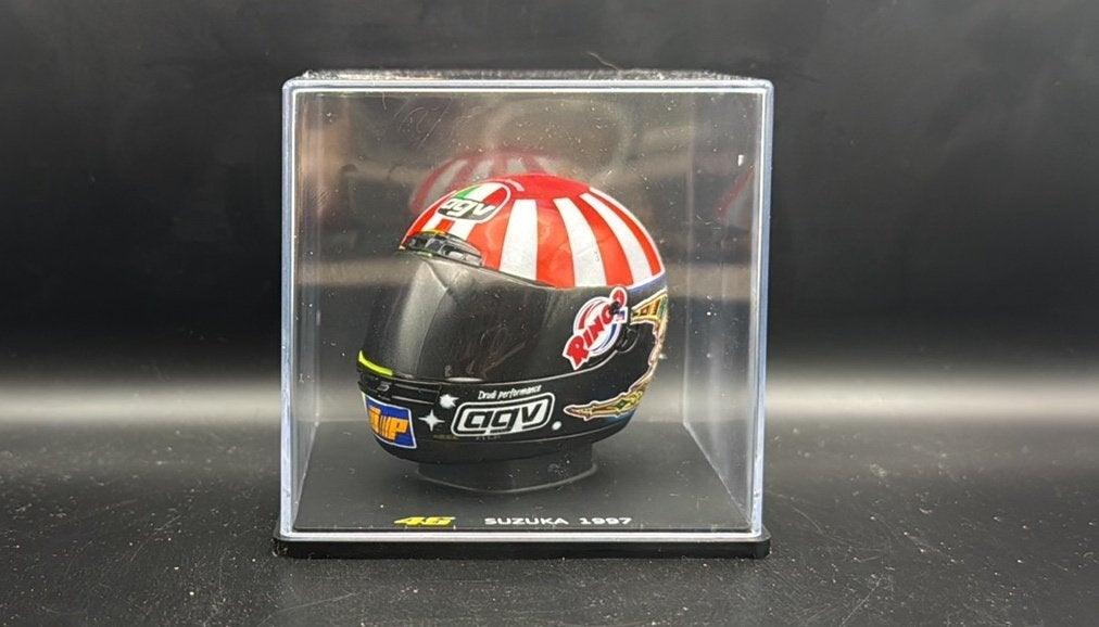 AGV Valentino Rossi helmreplica 1:5 #46 Suzuka 1997, Ophalen of Verzenden, Zo goed als nieuw, Motor