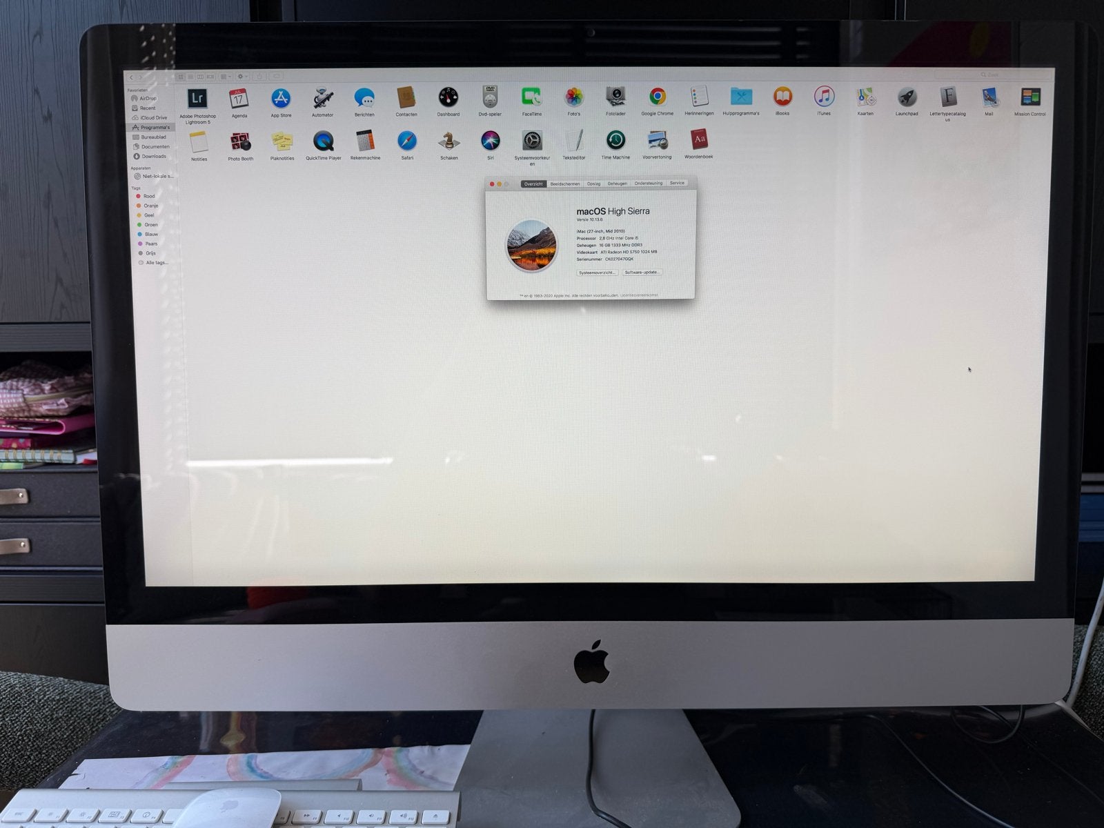 iMac 27 inch 2.8 GHz Core i5 (Mid 2010), Computers en Software, Apple Desktops, Ophalen, Gebruikt, 2 tot 3 Ghz, 8 GB