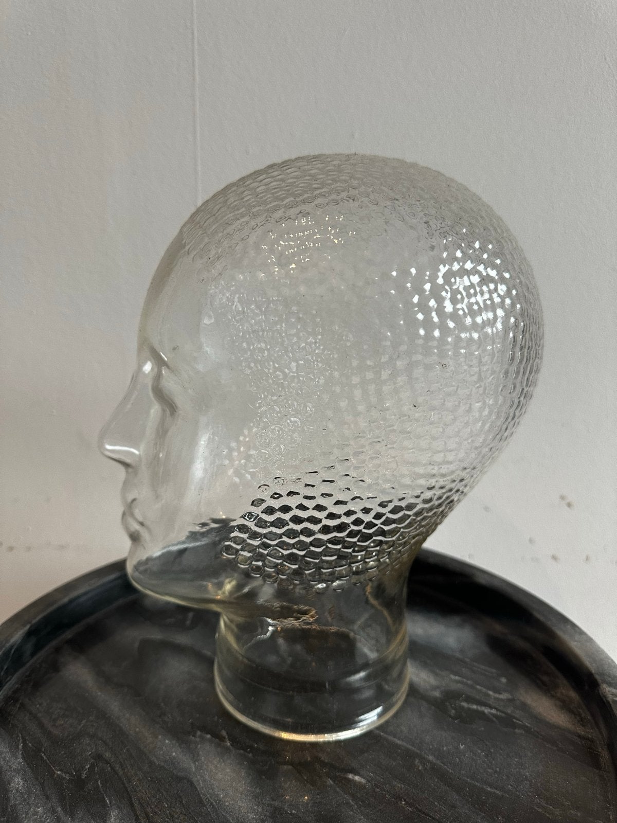 Vintage Retro Glazen Hoofd Mannequin Display, Antiek en Kunst, Ophalen