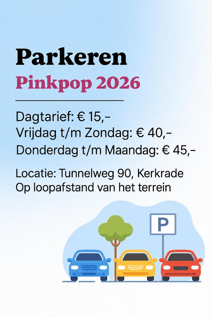 Parkeren Pinkpop 2026, Drie personen of meer, Meerdaags