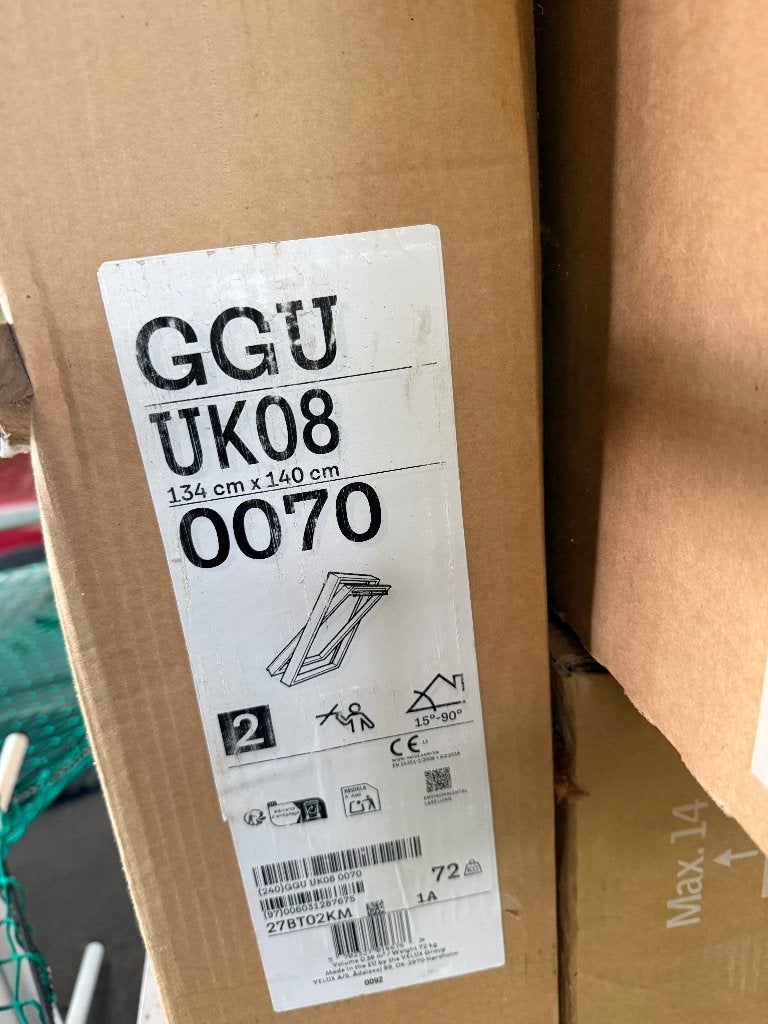 NIEUW - VELUX dakraam GGU UK08 kunststof 134x140 cm, Ophalen, Minder dan 80 cm, 80 tot 120 cm, Nieuw