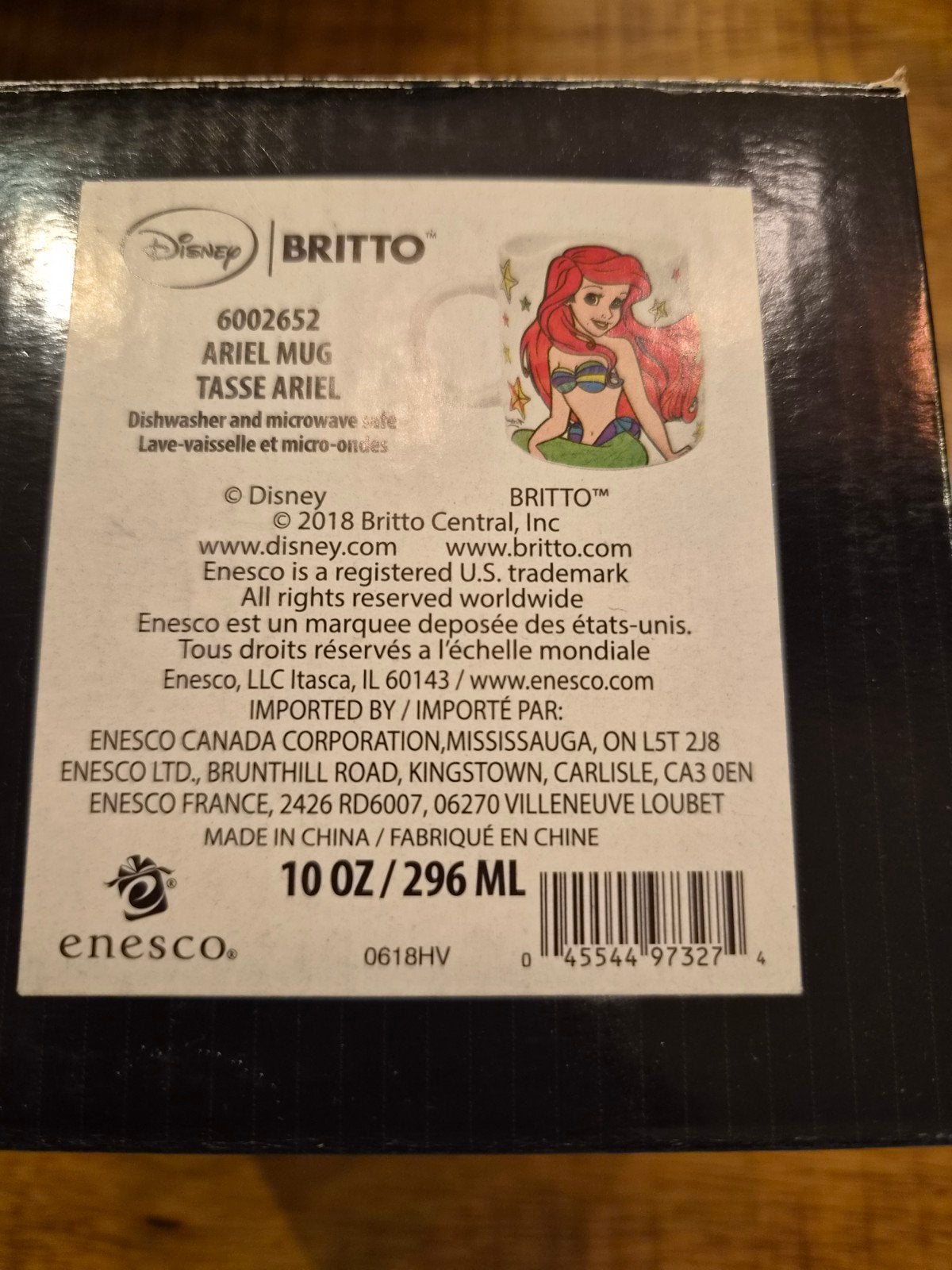 Disney Britto Ariel Mok - De Kleine Zeemeermin, Ophalen of Verzenden, Pocahontas of Kl. Zeemeermin, Zo goed als nieuw, Servies