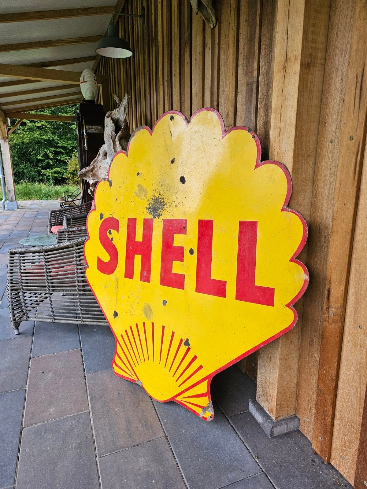 Shell emaille reclamebord 147 cm groot, Ophalen of Verzenden, Reclamebord