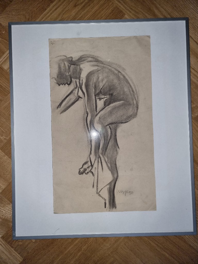 Willy Sluiters  Tekening, Antiek en Kunst, Kunst | Schilderijen | Klassiek, Ophalen