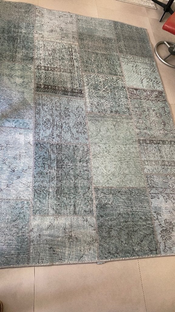 Patchwork vloerkleed, groen/blauw, 160x230 cm, Ophalen, Gebruikt, 150 tot 200 cm, 200 cm of meer