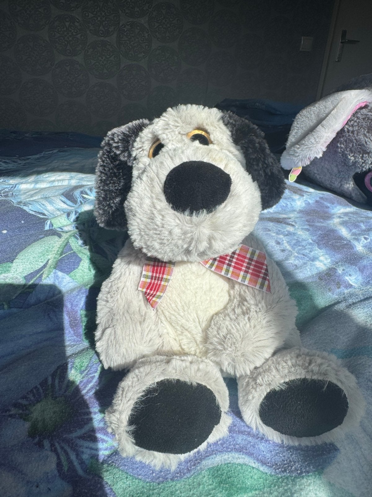 Zittende knuffelhond, 20 cm hoog, Gebruikt, Grijs, Klein (minder dan 20 cm), Hond