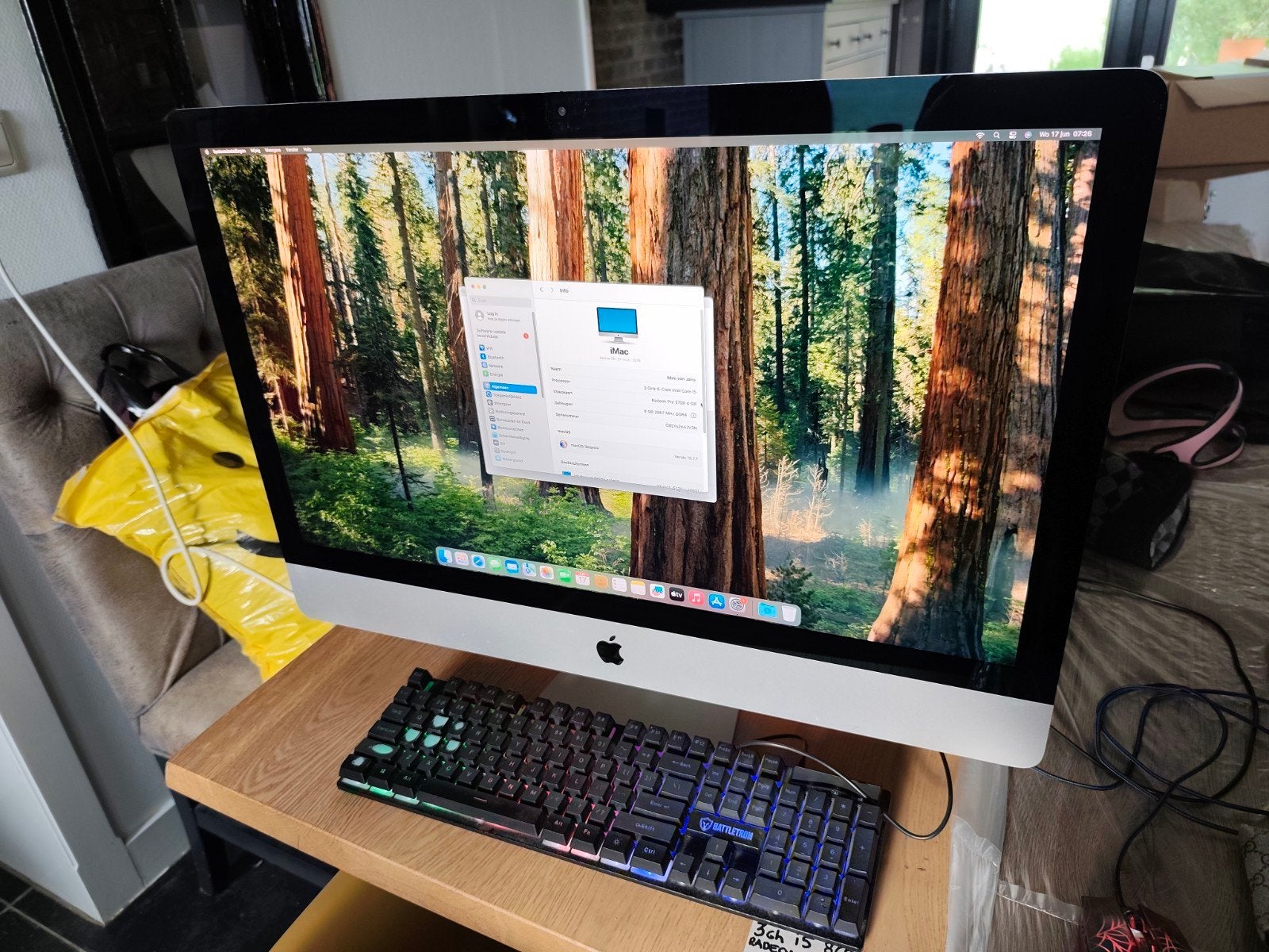 iMac Retina 5K, 27-inch, 2019 - 3 GHz i5, 8GB RAM, 1TB, Ophalen, Gebruikt, 2 tot 3 Ghz, IMac