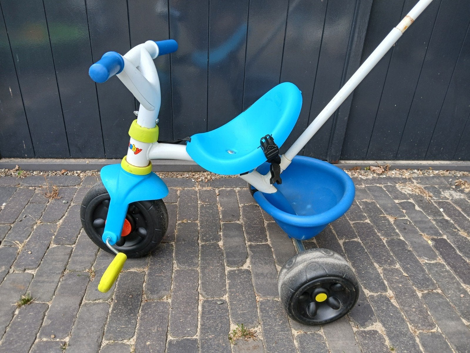 Smoby driewieler met duwstang, Ophalen, Gebruikt, Smoby, Duwstang