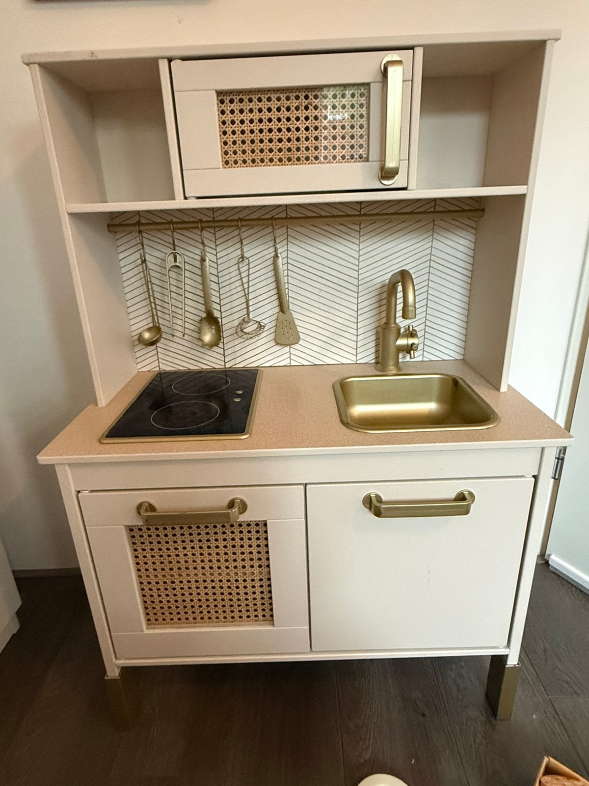 Houten speelgoedkeuken + uitgebreide accessoires, Ophalen, Gebruikt, Hout, Speelkeuken
