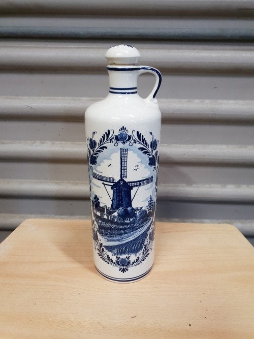 Kruik Delfts blauw met afbeelding van molen, Royal Goedewaag, Ophalen of Verzenden