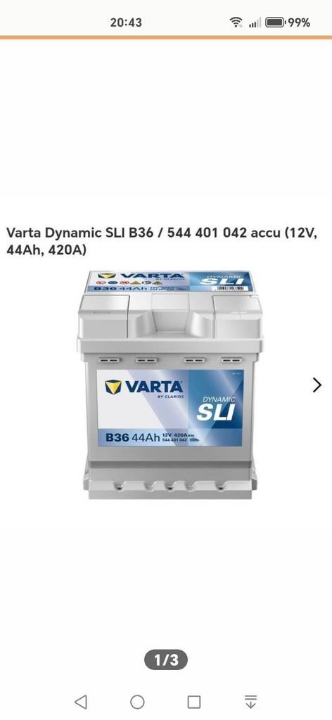 Varta B36 Blue Dynamic 12V 44Ah., Ophalen of Verzenden, Nieuw