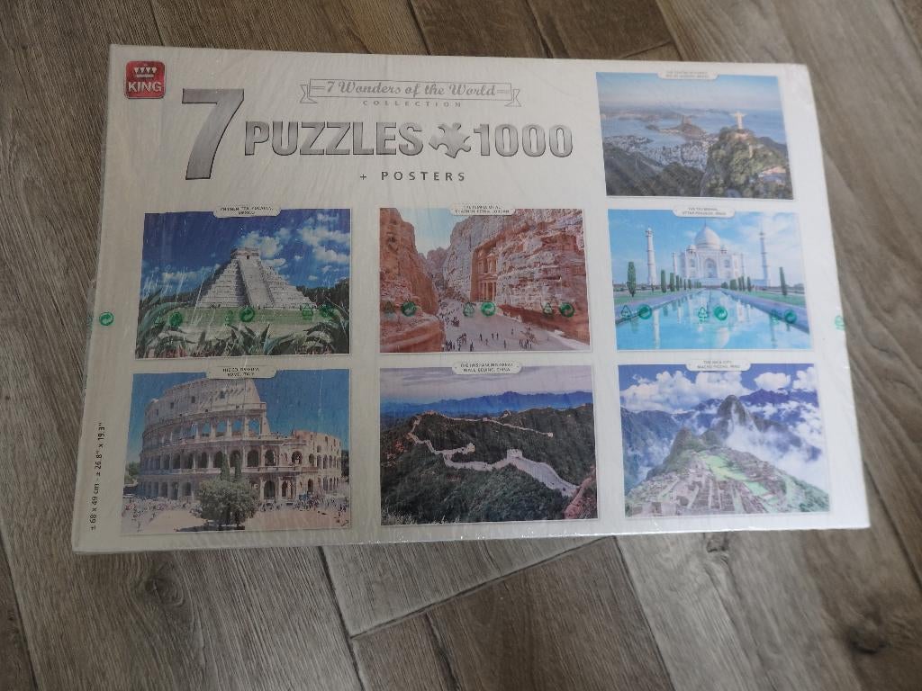 Box van 7 puzzels, Ophalen of Verzenden, 500 t/m 1500 stukjes, Nieuw, Legpuzzel