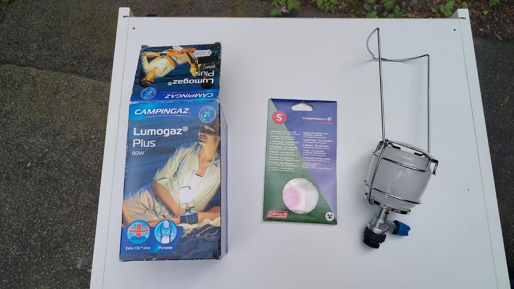 Campingaz Lumogaz Plus 80W gaslamp met extra gloeinetje, Ophalen of Verzenden