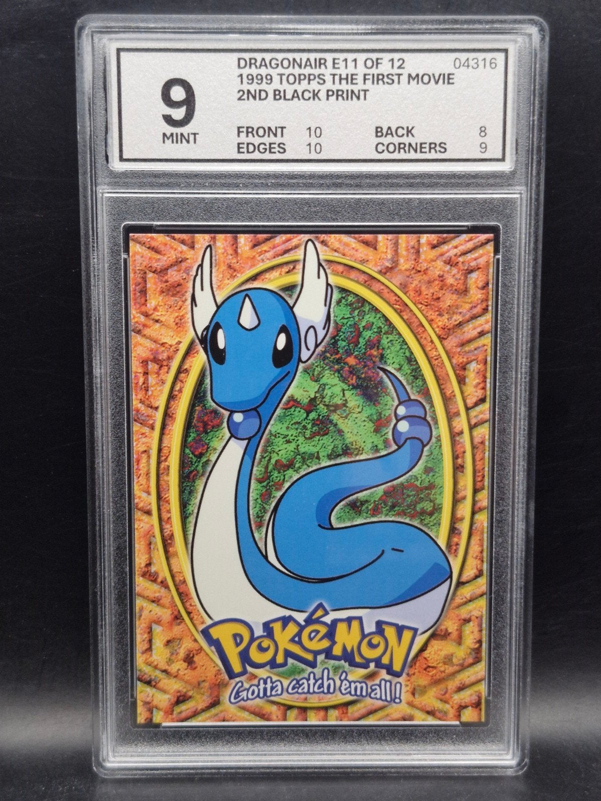 Dragonair 1999 topps the first movie #e11 woetoe grading 9, Verzenden, Zo goed als nieuw, Losse kaart