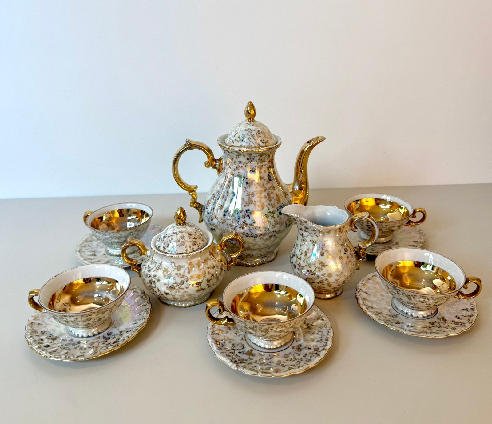 Vintage Karlsbader RW Bavaria porseleinen mokkaset servies, Ophalen of Verzenden