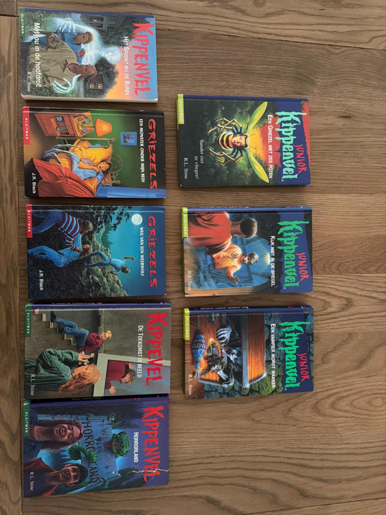 Griezelboeken set (7x) - Kippenvel R.L. Stine & Griezels J.R, Boeken, Kinderboeken | Jeugd | 10 tot 12 jaar, Ophalen of Verzenden