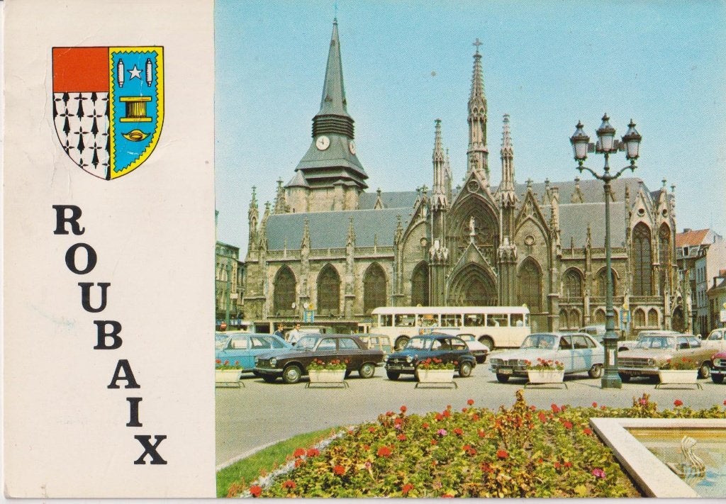 Frankrijk, Roubaix met auto's oa Renault 16, Opel Kadett B, Ophalen of Verzenden, 1960 tot 1980, Gelopen, Frankrijk