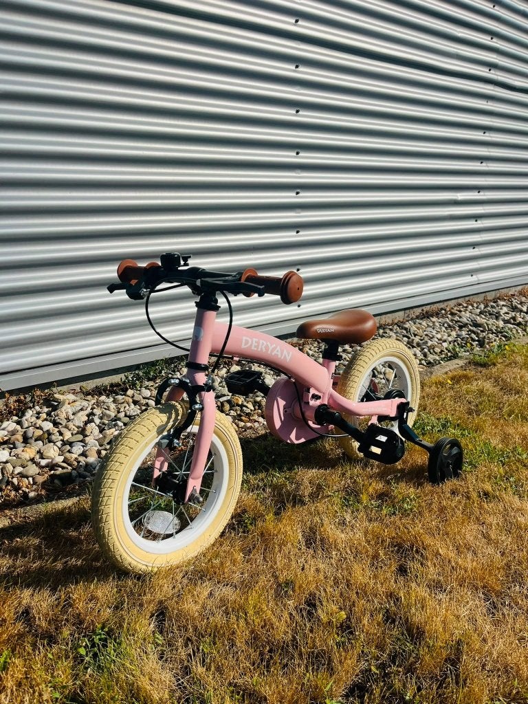 DERYAN 3-in-1 Kinderfiets 12 inch – Roze, Loopfiets, Deryan, Team@deryan.com, Ophalen of Verzenden