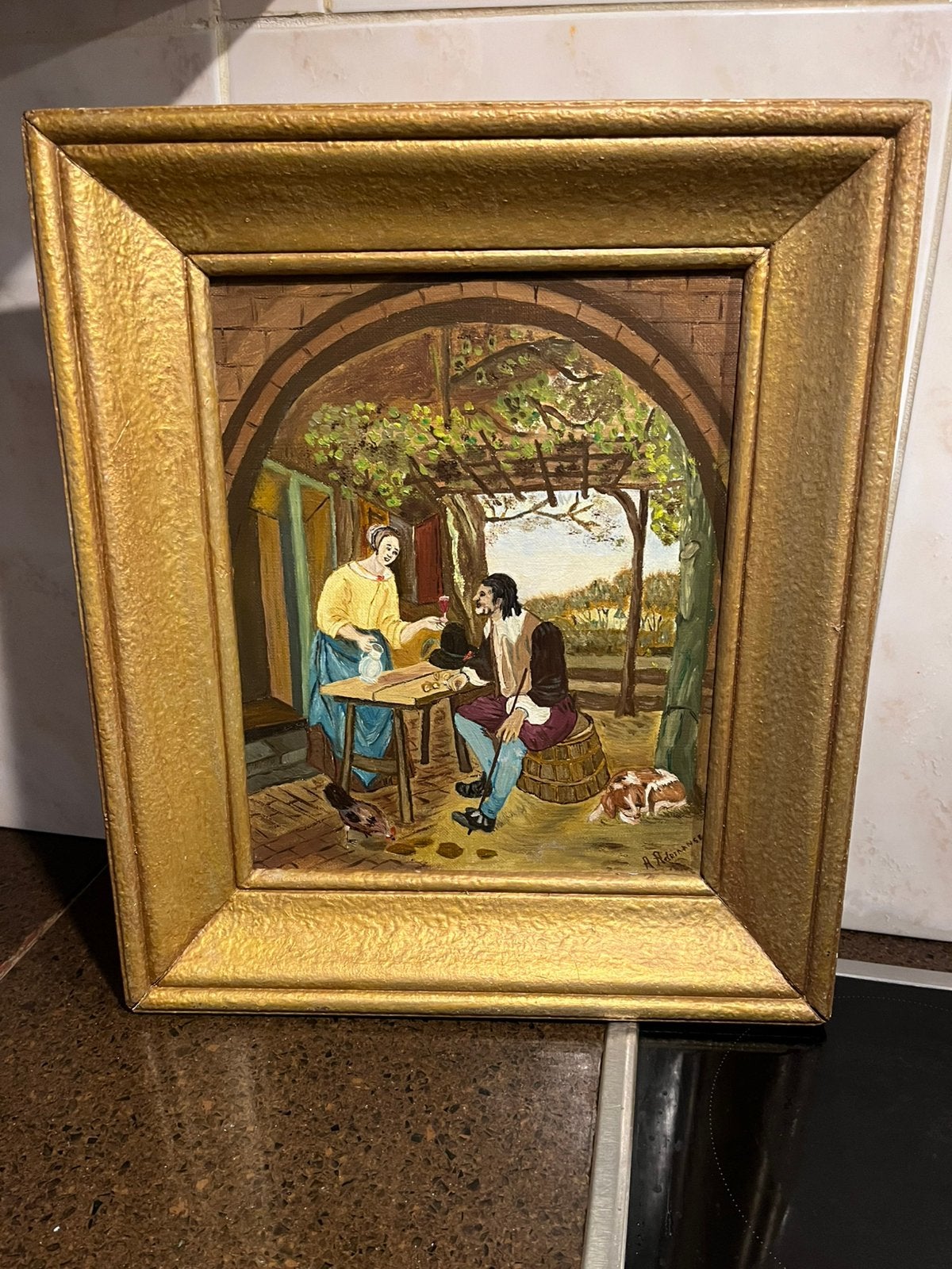 Antiek olieverf schilderij, Ophalen of Verzenden