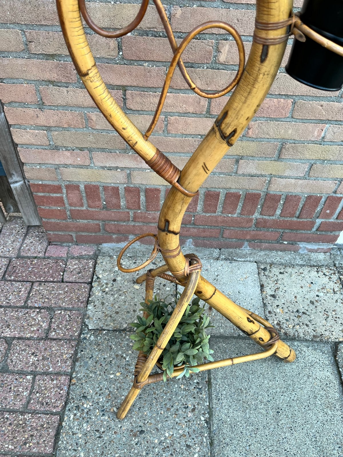 Vintage Bamboe Plantenstandaard - Uniek Design, Ophalen, Vintage, Gebruikt, Natuurlijk materiaal