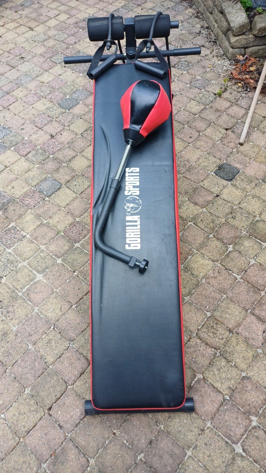 Fitnessbank met boksbal en weerstandsbanden, Ophalen, Gebruikt, Benen, Fitnessbank