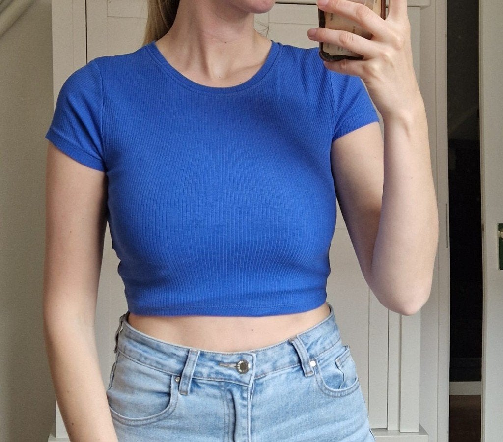 FSBN Sister Cropped Top  - M   38  jusa17, Maat 38/40 (M), Blauw, Ophalen of Verzenden, Korte mouw
